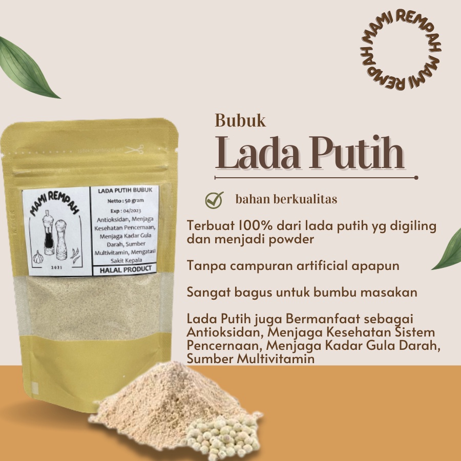 

LADA PUTIH BUBUK / WHITE PEPPER POWDER 100 gr