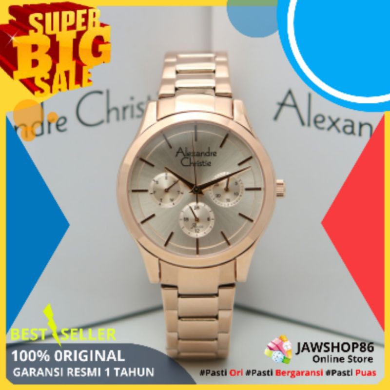JAM TANGAN WANITA ALEXANDRE CHRISTIE ORIGINAL AC 2915 ORI RANTAI MURAH KECIL TETBARU GARANSI 1 TAHUN