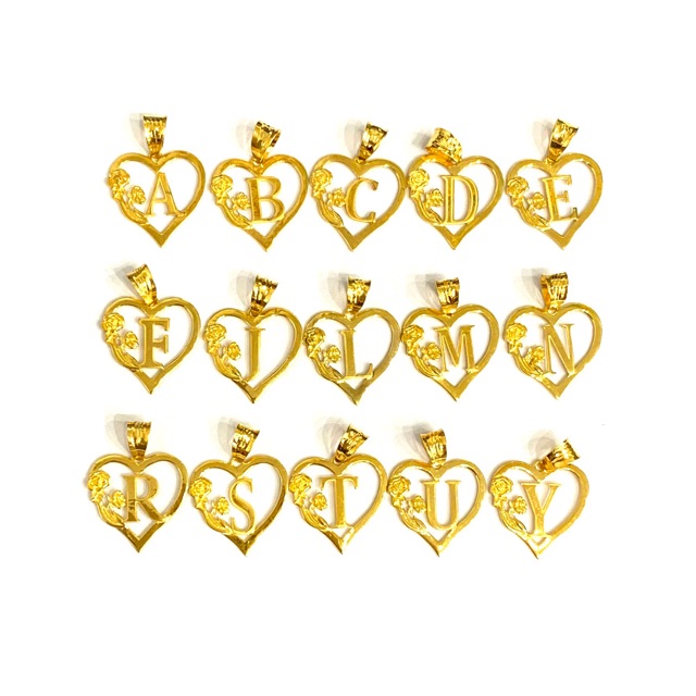 Liontin Murah Model Hati Variasi Huruf Inisial Liontin Emas Asli Kadar 700