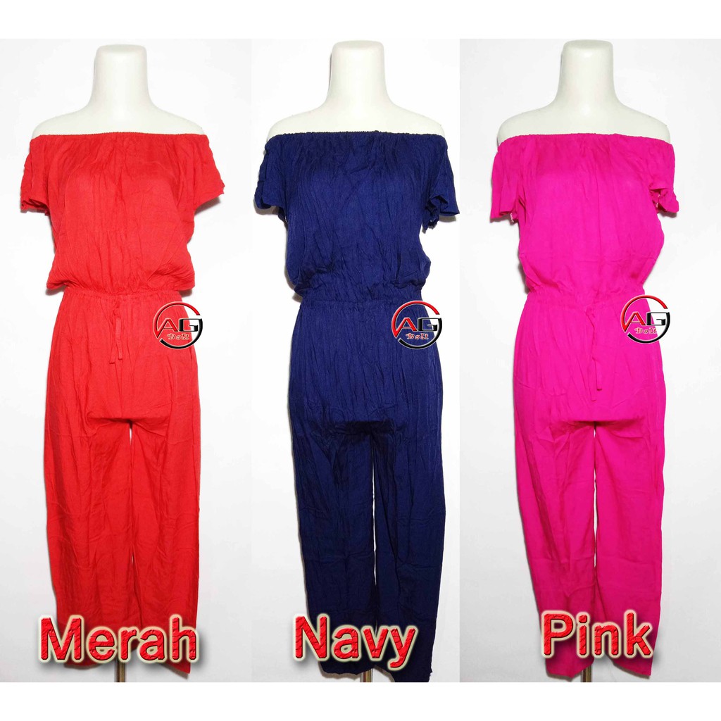 JAMSUIT SABRINA POLOS (pilih warna)