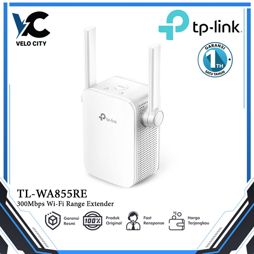 TP-LINK TL-WA855RE 300Mbps Wi-Fi Range Extender Garansi 1 Tahun