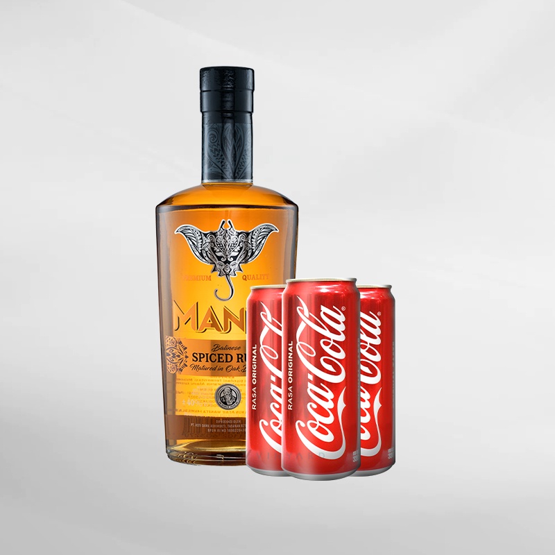 Promo Bundling Manta Spiced Rum 700 ml + 3 Kaleng Cocacola 330ml ( Original &amp; Resmi By Vinyard)