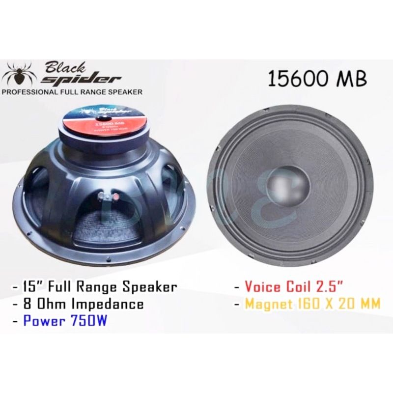 SPEAKER 15 INCH BLACK SPIDER 15600 MB 750 WATT