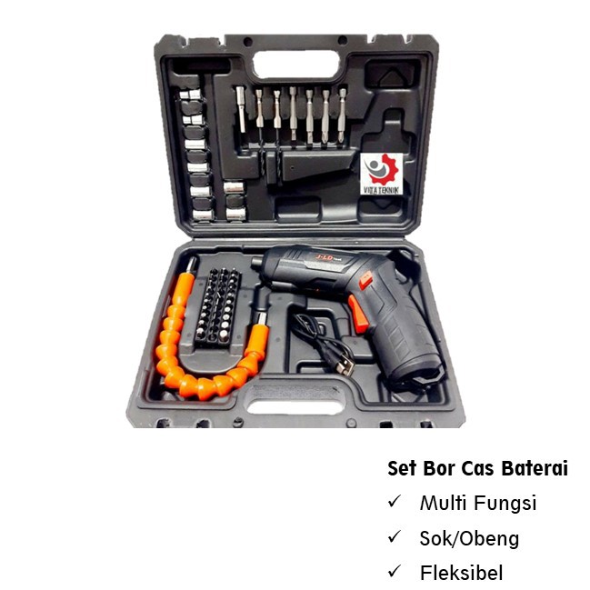 cordless screwdriver JLD 4.2V bor obeng baterei bor baterai cordles drill obeng portable tanpa kabel
