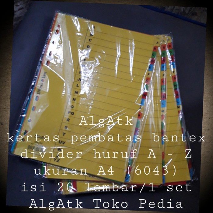 

Promo Bantex. Kertas Dividier Huruf. Kertas Pembatas A4. 6043-00 Promo