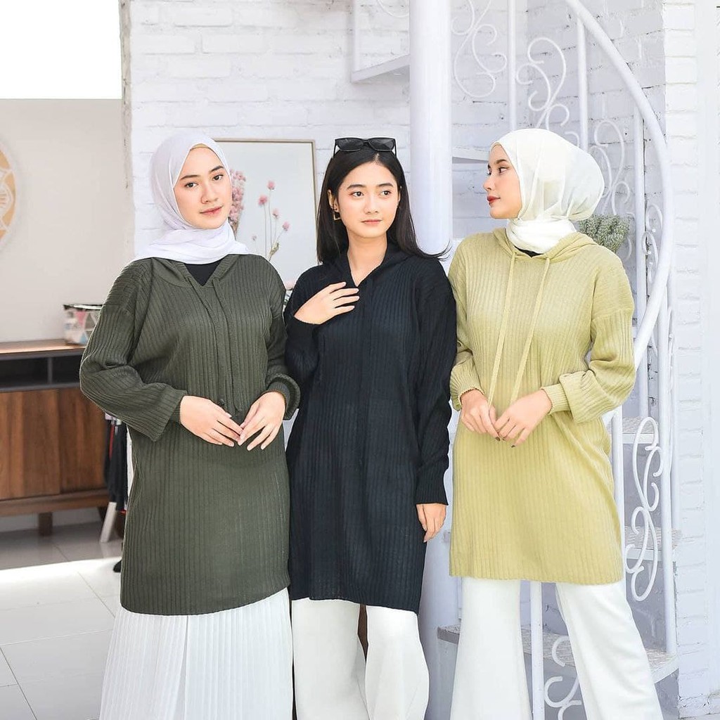 Nara Grosir - Zarra Long Hodie | Fashion Terkini | Sweater Termurah