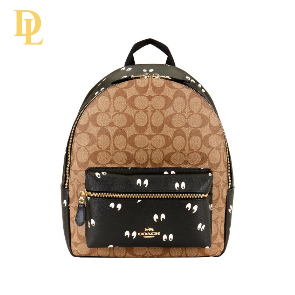 Disney x Coach Medium Charlie Backpack In Signature Canvas with Snow White and The Seven Dwarfs
