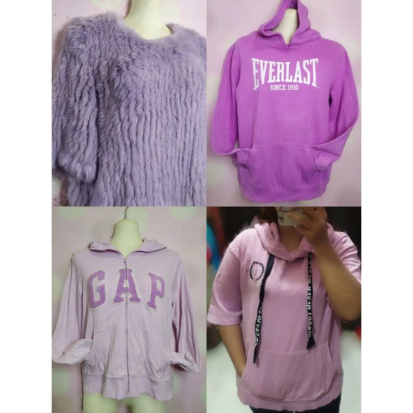 sweater crewneck hoodie bulu fuzzy lilac GAP EVERLAST