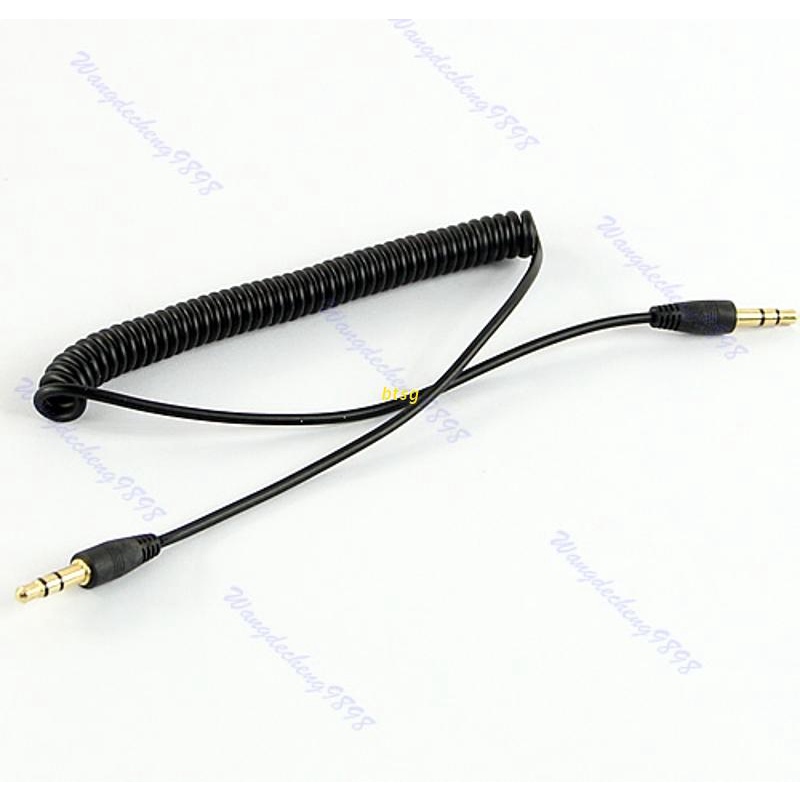 btsg 3.5mm Jack Audio Coiled Male to Male M/M Plug Stereo Extension Cable