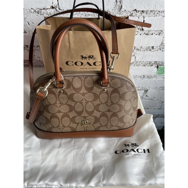 preloved Original tas coach signature mini sierra satchel khaki saddle