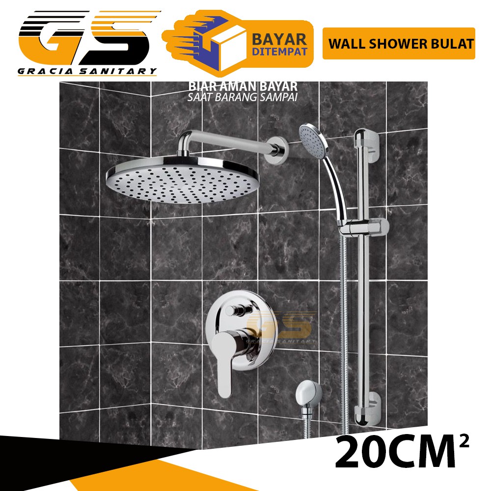 Wall Shower Dinding Bulat Kepala Shower Bulat 8Inch T103