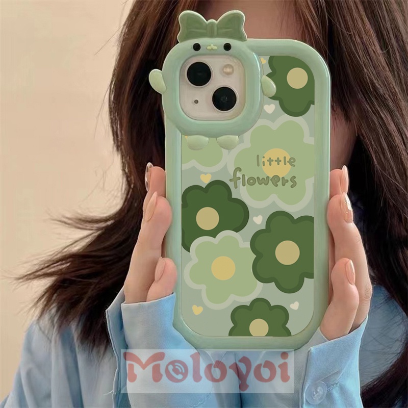 Soft Case TPU Motif Kartun Bunga 3D Untuk iPhone 7plus XR 11 12 13 14 Pro MAX 7 8 6 6S 14 Plus 8plus X XS MAX SE