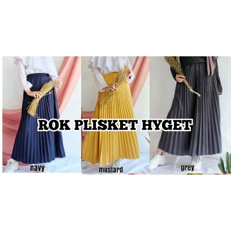 Rok Plisket Murah Hyget Super Size M fit Xxl