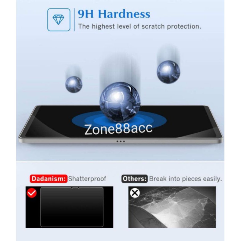 Antigores Samsung Galaxy Tab A7 10.4 2020 2022 T500 T505 Tempered Glass Screen Guard protector TG Blue