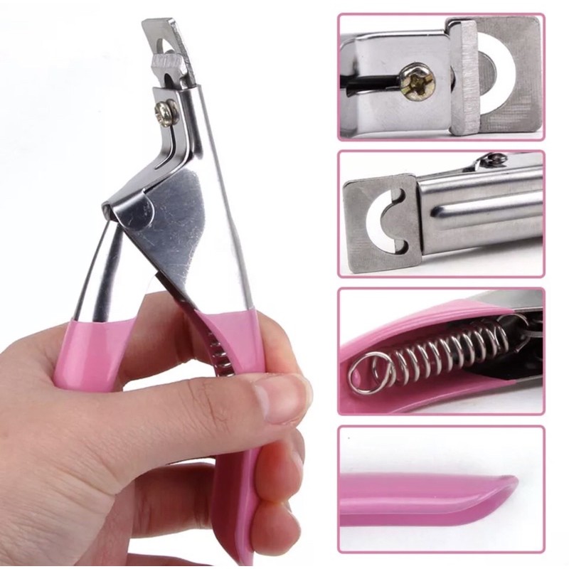 Nail Cutter Gunting Kuku Palsu Nipper pemotong Kuku palsu Pink