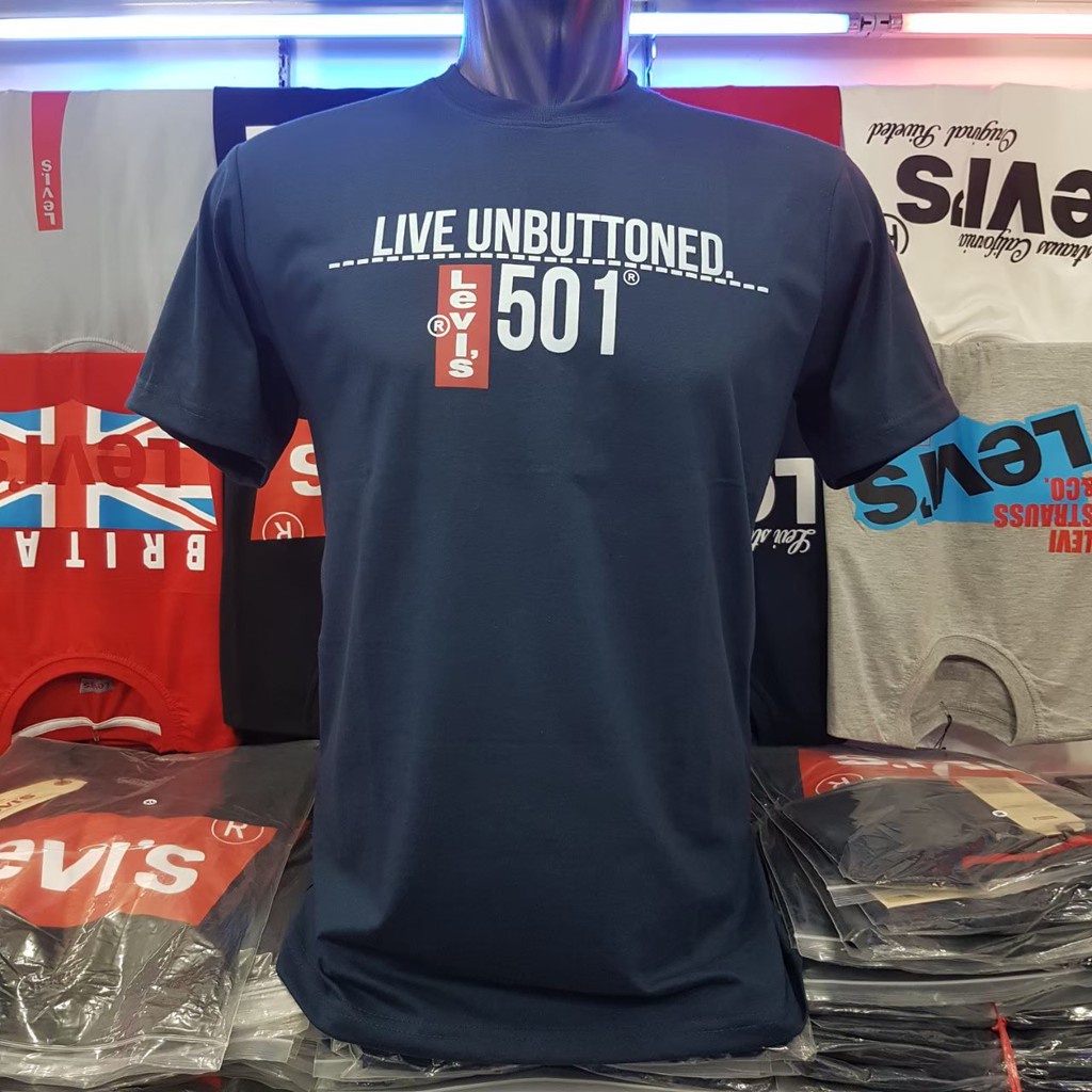 KAOS LEVIS LIVE UNBUTTONED 501 TERBARU/BAJU KAOS JUMBO 2XL 3XL 4XL PRIA WANITA/COD