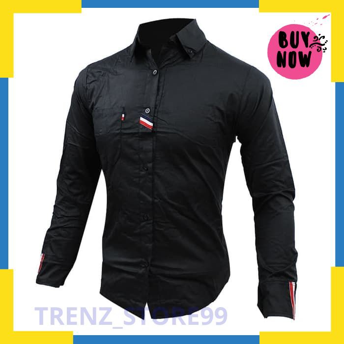 Terlaris HEM JOSE KEMEJA PRIA LENGAN PANJANG BAJU COWO COWOK CASUAL - Putih M Keren