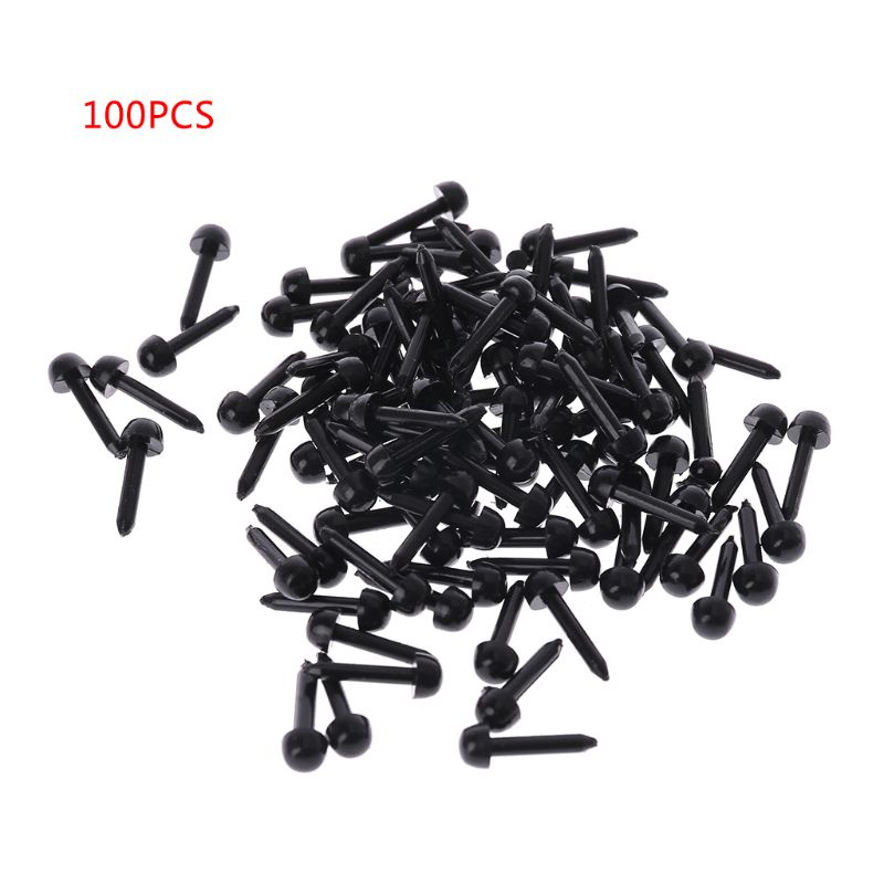 Mary 100Pcs 3mm/4mm/5mm/6mm DIY Untuk Boneka Wayang Plastik Hitam Pin Safety Eyes Untuk Han