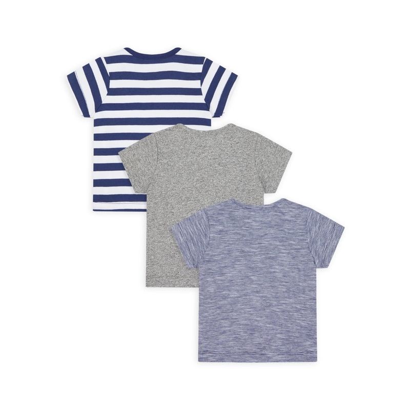 MOTHERCARE 3 pack grey navy born to smile t-shirts babyboy, kaos lengan pendek anak bayi isi 3-1