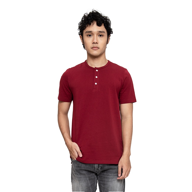MANZONE KAOS LENGAN PENDEK TIME- MAROON
