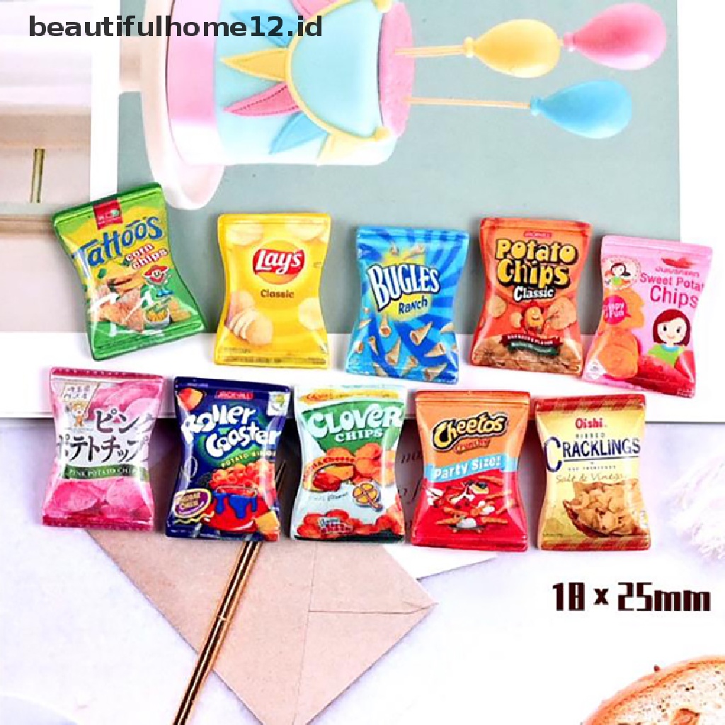 【beautifulhome12.id】 10Pcs 1:12 1:6 Dollhouse Miniature Simulation Candy Dolls Kitchen Accessories .