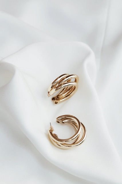 Ark.co - Lance earrings (basic ; chain white) anting lingkaran hoops statement