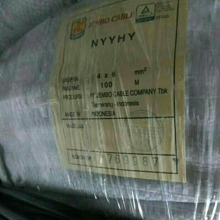 Kabel NYYHY / Kabel Serabut 4x6mm / 4x6 mm Hitam @100Meter Jembo