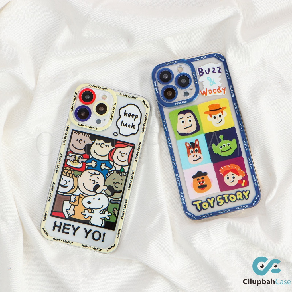 Soft Case Vivo Y12 Y15 Y17 Y91 Y93 Y95 Y91C Y12S Y20 Y21 Y30  Cartoon Snoopy and Toy Story Full Lens Cover