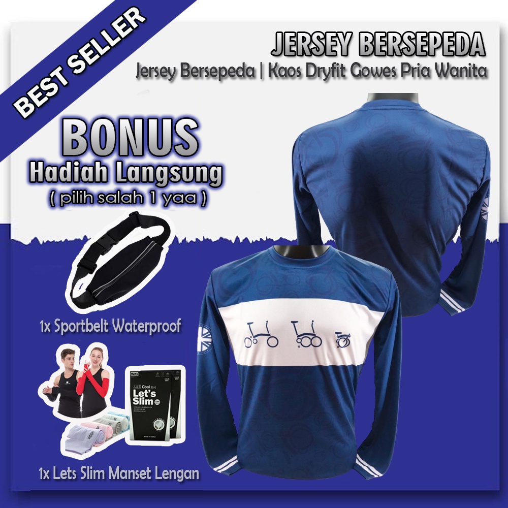 Baju Jersey Gowes Long Slevee Pria Wanita Kaos Dry Fit Gowes Bersepeda - Neology