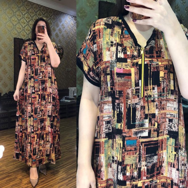 Daster Arab Teby Ruma [ORIGINAL by Teby 100%] - Dress Homedress Busui Rayon Fashion Woman Hijab Home