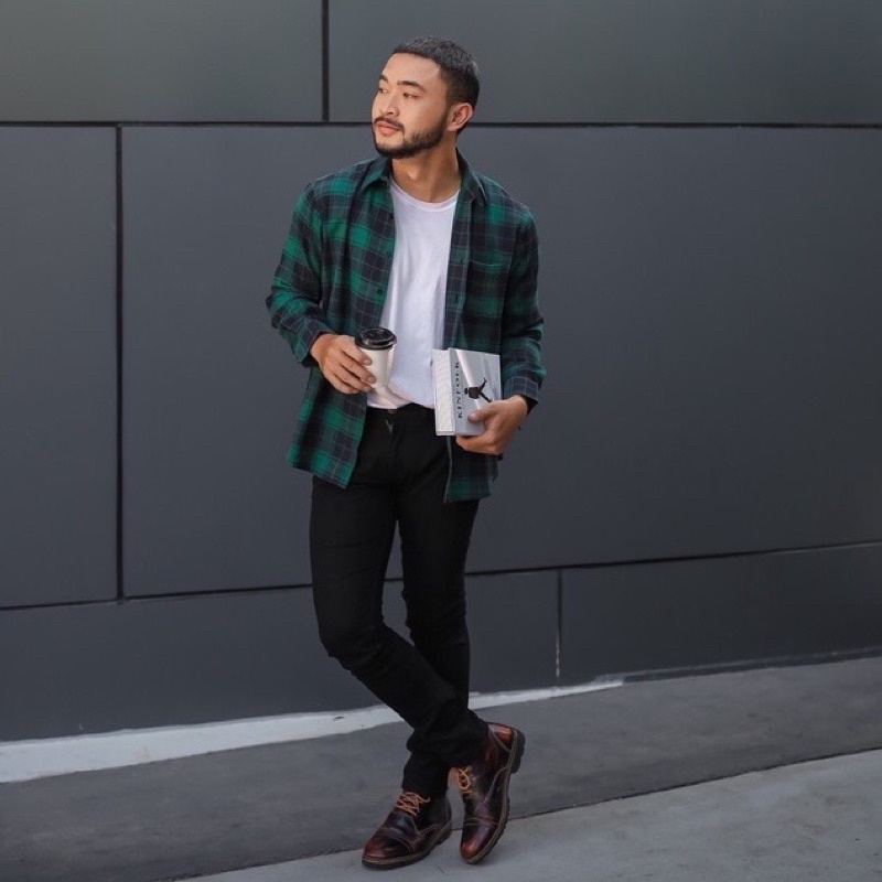 Broodis - kemeja flanel termal green