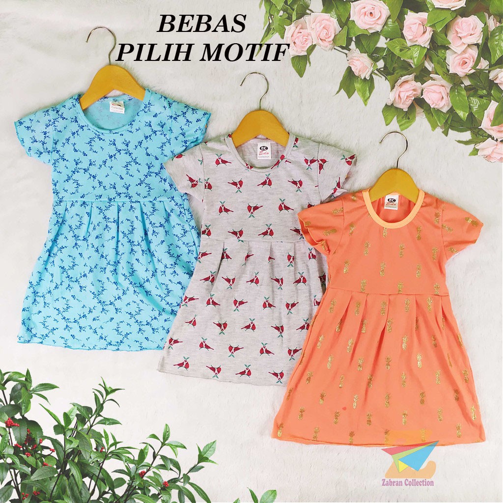 Pilih Warna Dress Anak Rample Lucu / Dress Ruffle Anak 2 Sampai 3 Tahun