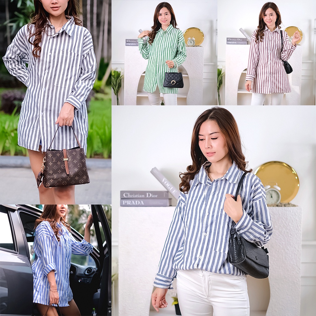 KEMEJA SALUR OVERSIZE / STRIPPY SHIRT / KEMEJA STRIPE OVERSIZE | STRIPY SHIRT KEMEJA SALUR GARIS