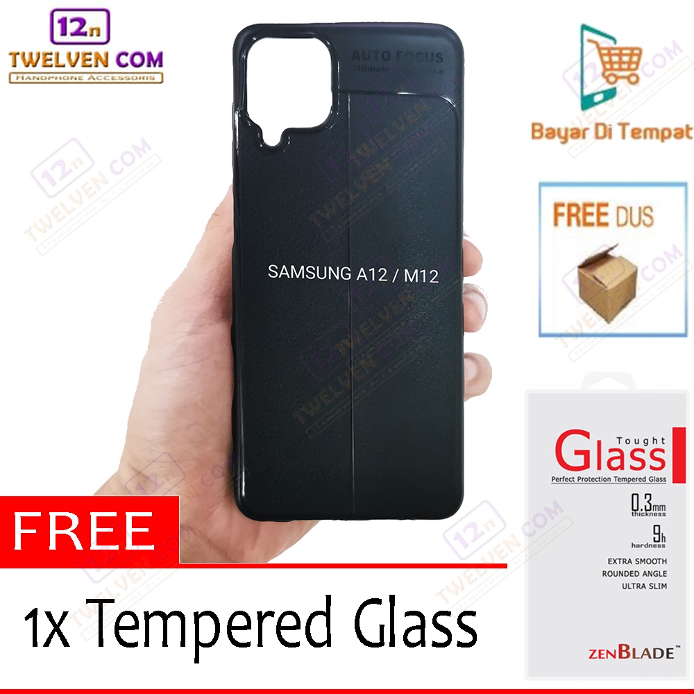 [FLASH SALE] Case Auto Focus Softcase Samsung A12 - Free Tempered Glass