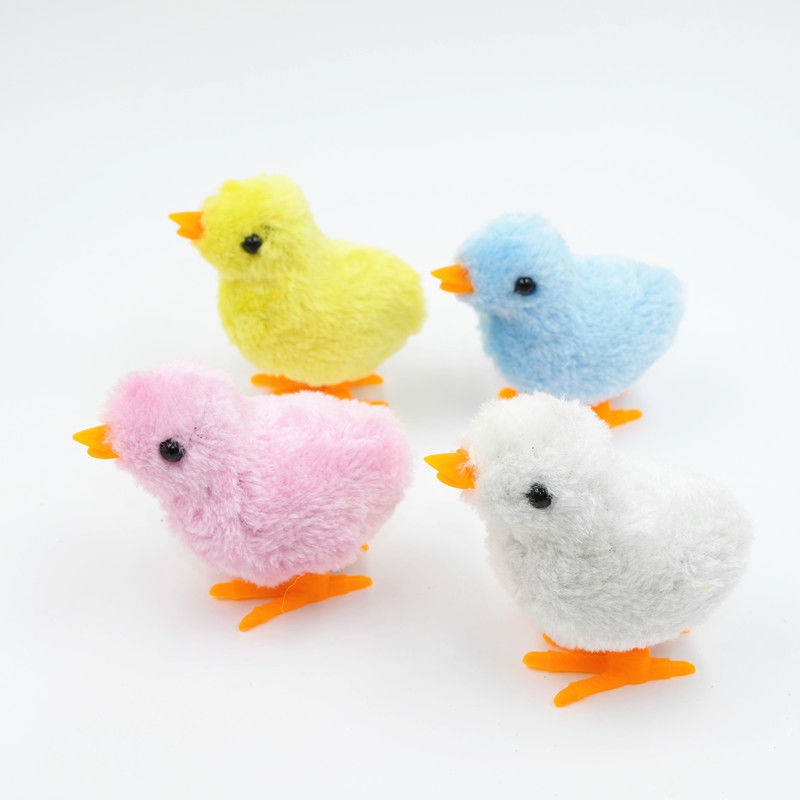 Tik Tok Mainan Anak Ayam Kuning Mini Bahan Plush Model Putar / Clockwork