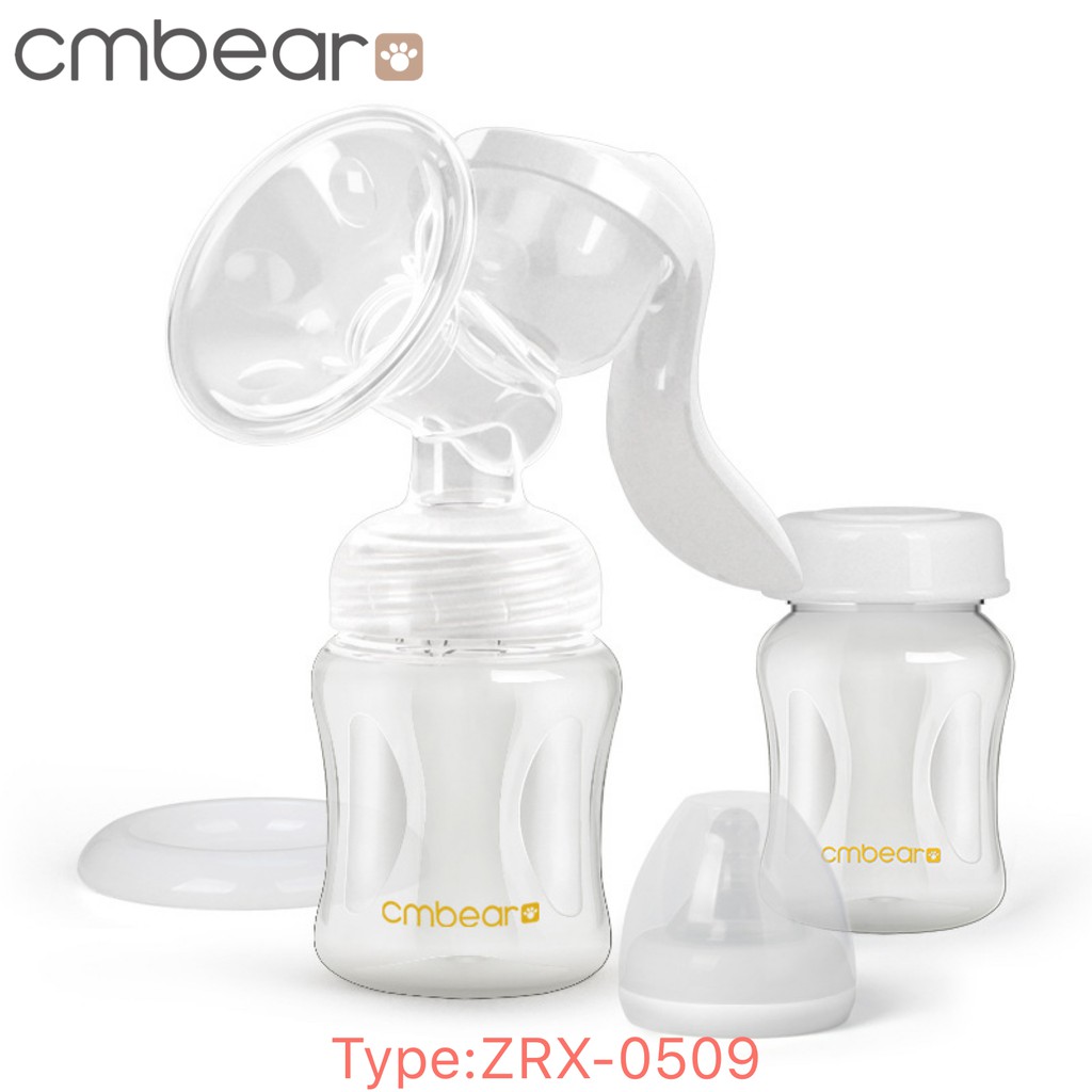 Cmbear Portable Pompa ASI Manual Breast Pump Double Botol BPA Free ZRX-0509