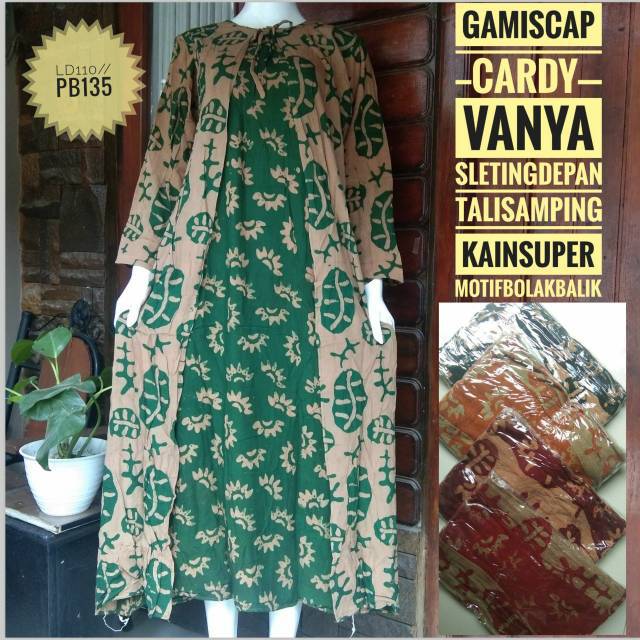 Gamis cardigan batik cap