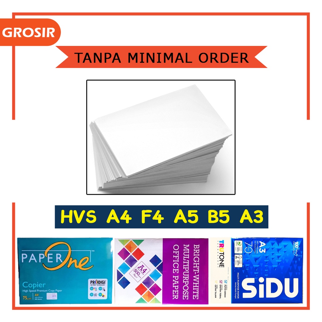 

Kertas HVS Lembaran A4 A5 B5 F4