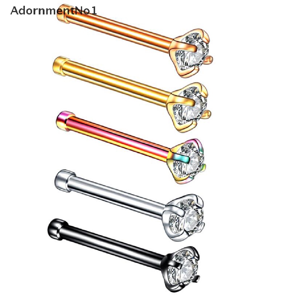 (AdornmentNo1) 5pcs / Set Cincin Tindik Hidung / Tubuh 20G Aksen Kristal Warna-Warni Untuk Perhiasan Wanita