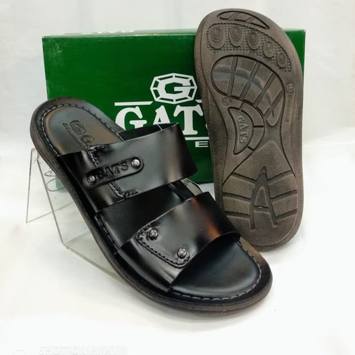 sandal kulit gats GH 002 hitam.sandal gats terbaru