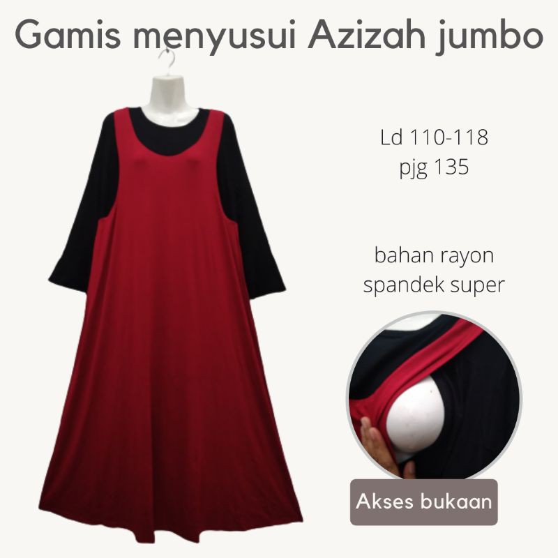 Baju menyusui Gamis menyusui azizah bukaan samping tanpa resleting