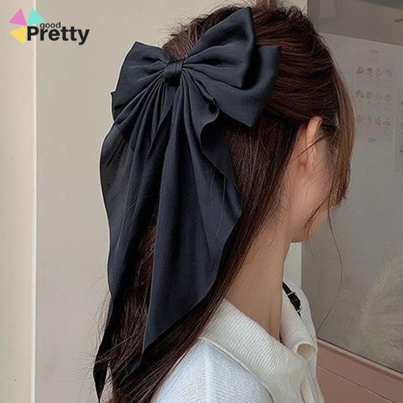 Jepit Rambut Pita Besar Korea Elegan Panjang Jepitan Pita/Klip Rambut Bow Aksesoris