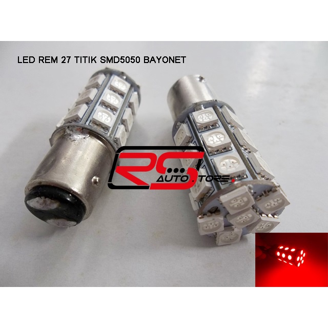 Lampu Rem LED mobil 27 Titik SMD5050 Kedip STD dan Blinking Strobo, soket Bayonet dan T20 Innova Ava