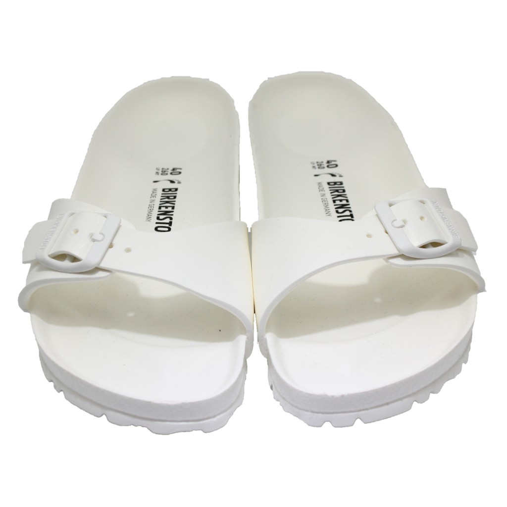 white birkenstock slides