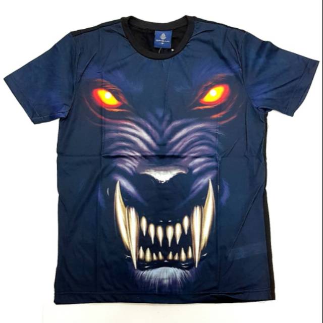 Kaos printing wolf black