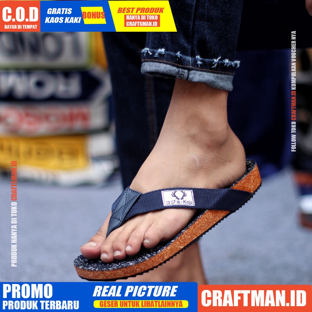 CRAFTS x RICAPO Sandal Pria Sandal Jepit Pria Casual Pria Sendal Pria