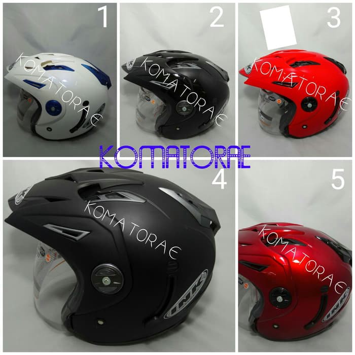 Helm INK T1 double visor white black red