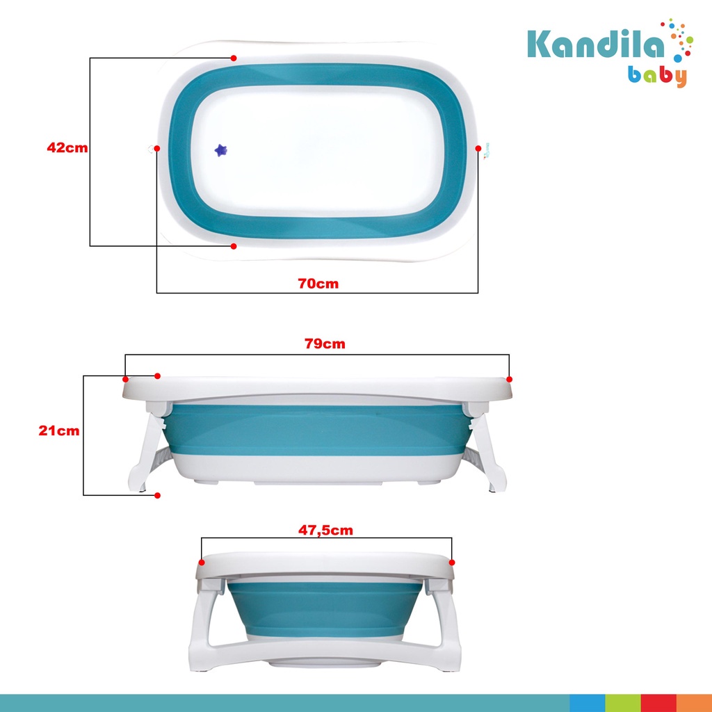 Castle - Kandila Baby Folding Bath With Mattress KDL004-2 - Kandila Folding Bath KDL002 - Bathub Baby - Bak Mandi Lipat Bayi