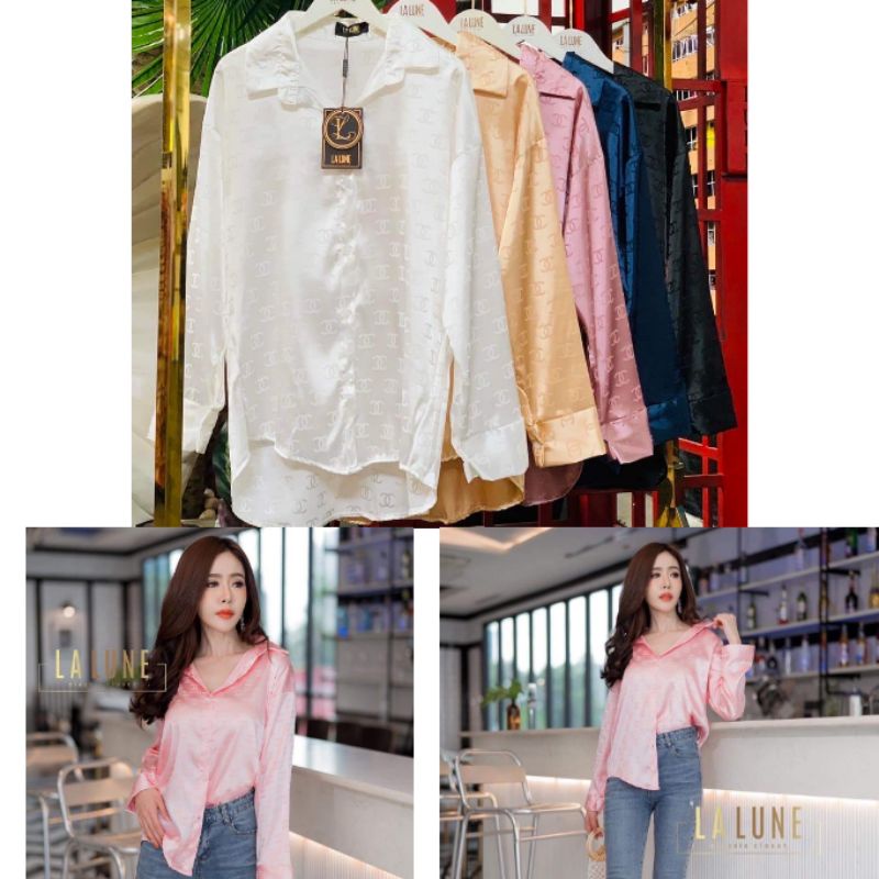 KEMEJA LALUNE CHNL FASHION WANITA 100% IMPORT BANGKOK