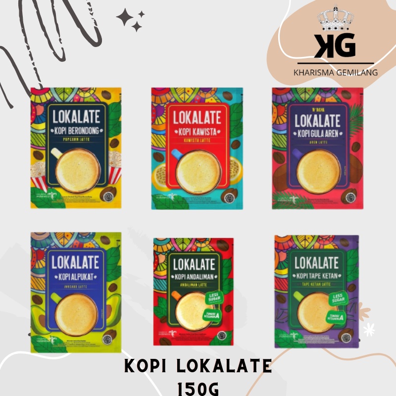 LOKALATE - (1 PCS) KOPI LOKALATE 15Gr Berondong Alpukat Gula Aren Tape Ketan Andaliman Kawista  Kopi